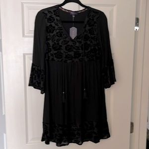 NWT BOHO BLACK MINI DRESS